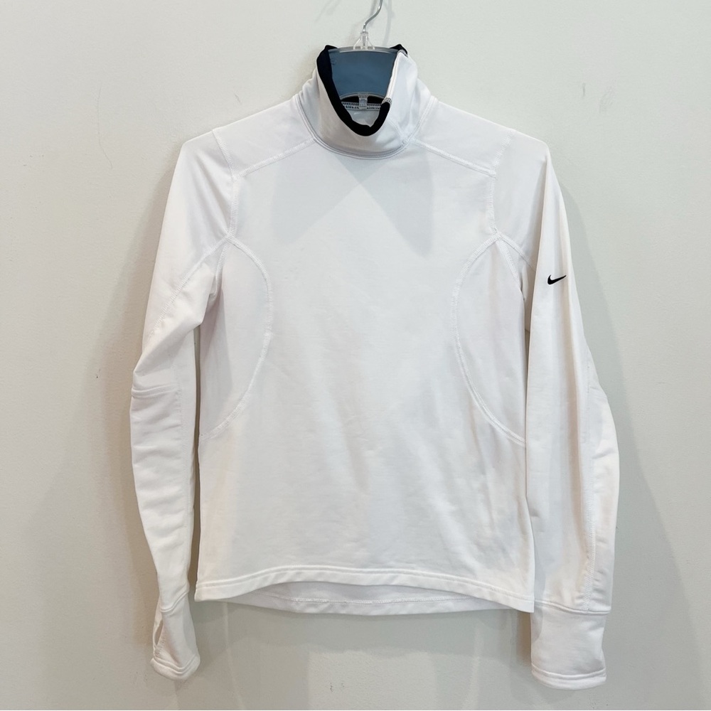 Nike Dri Fit Top Womens Small White Long Sleeve Running Hiking Baselayer Gorp